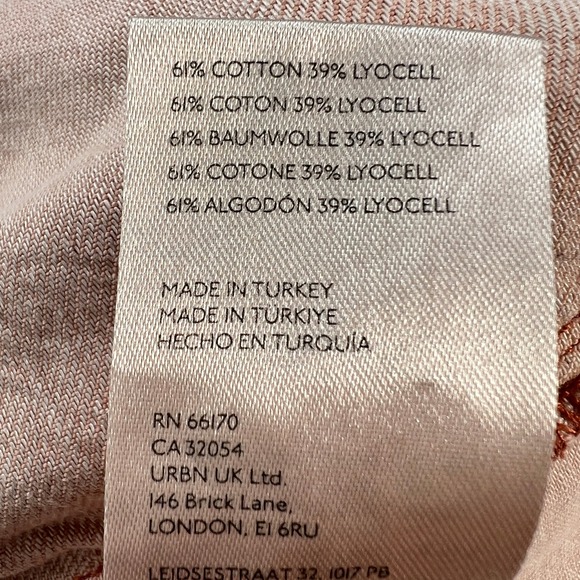 Pilcro Anthropologie Peach Culotte Wide Leg Cropped Paperbag Jeans Medium Rust - Picture 5 of 11